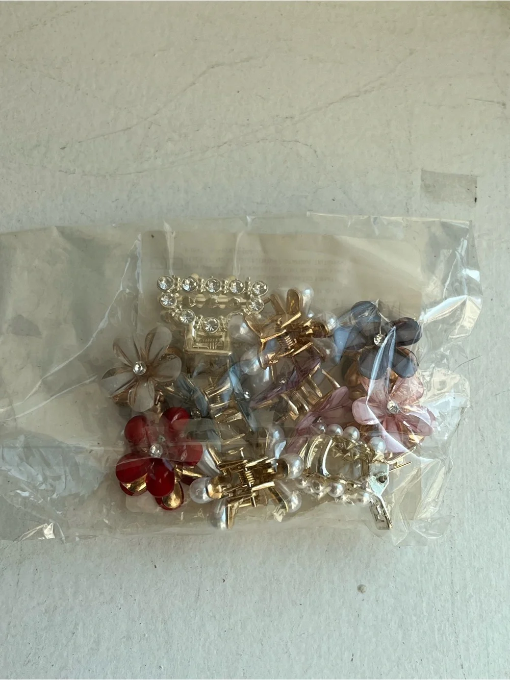 NWOT Mixed Floral Pearl & Crystal Brooch Set - Multicolor
